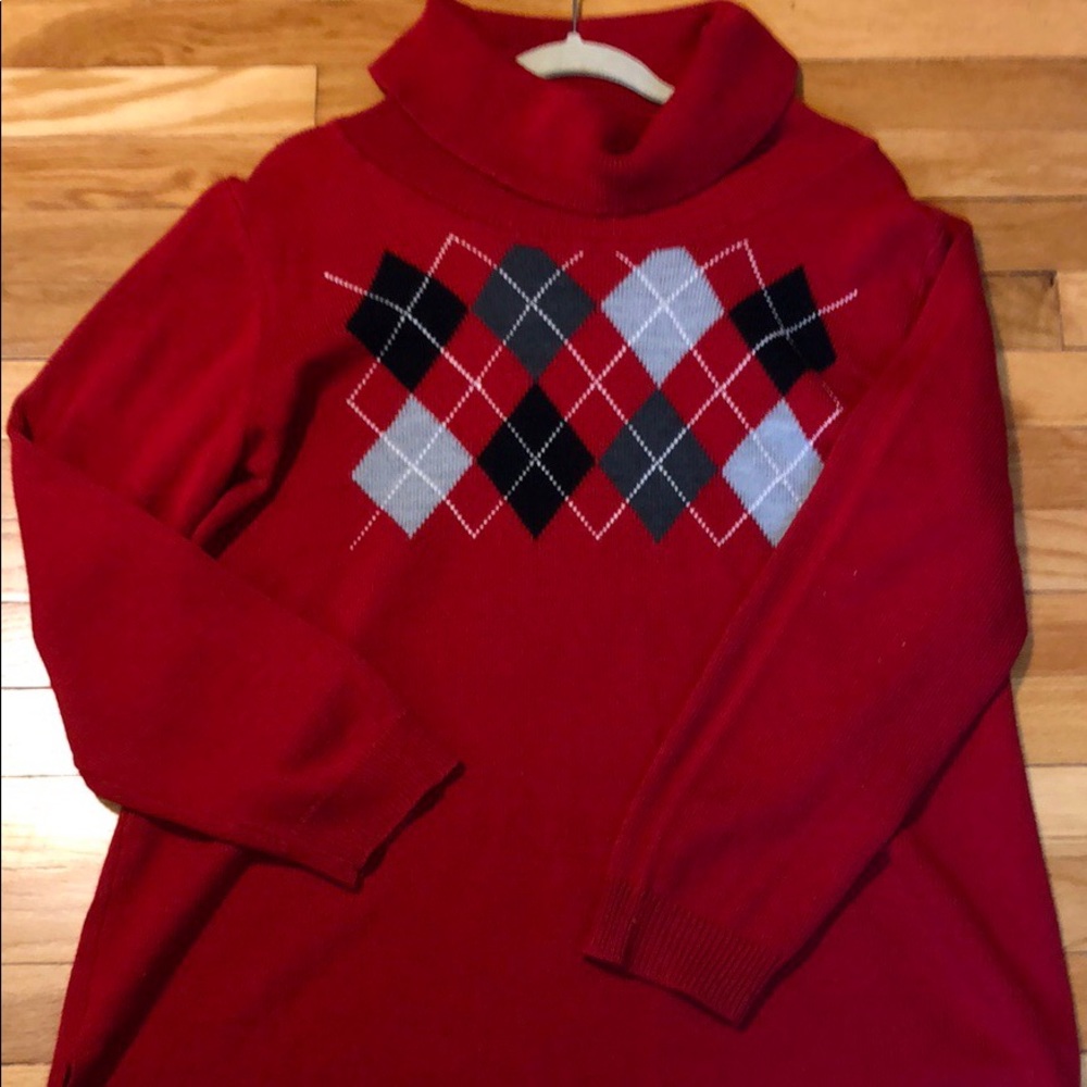 Link women’s cowlneck Argyle oversize sweater